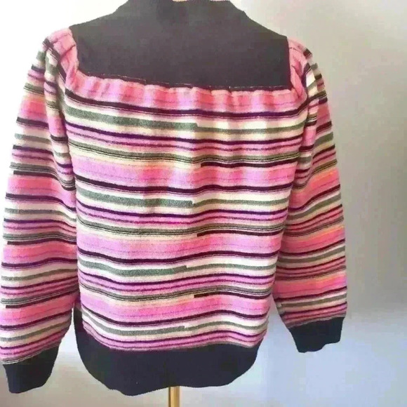 Ichi pink and black striped  sweater size small - Picture 4 of 6